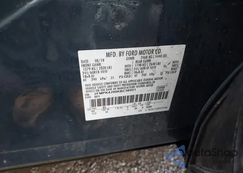 2019 Ford Edge Sel from USA, damaged, VIN 2FMPK4J90KBC58951